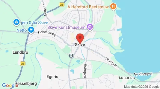 Lejligheder til leje i Skive - kort over placeringen