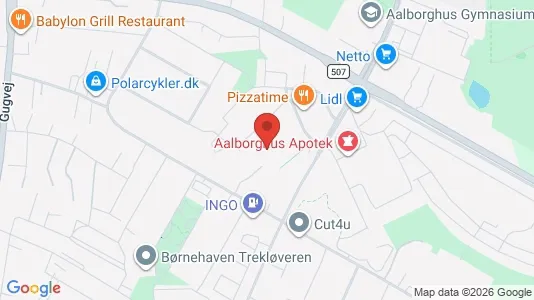 Lejligheder til leje i Aalborg SØ - kort over placeringen
