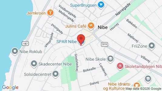 Lejligheder til leje i Nibe - kort over placeringen