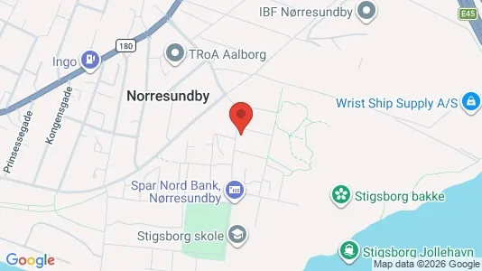 Lejligheder til leje i Nørresundby - kort over placeringen