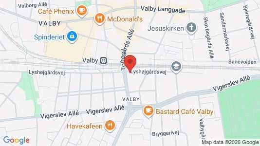 Lejligheder til salg i Valby - kort over placeringen