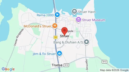Lejligheder til leje i Struer - kort over placeringen