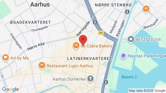 Lejligheder til leje i Århus C - kort over placeringen
