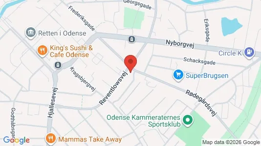 Lejligheder til leje i Odense C - kort over placeringen