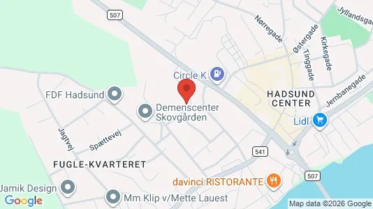 Lejligheder til leje i Hadsund - kort over placeringen