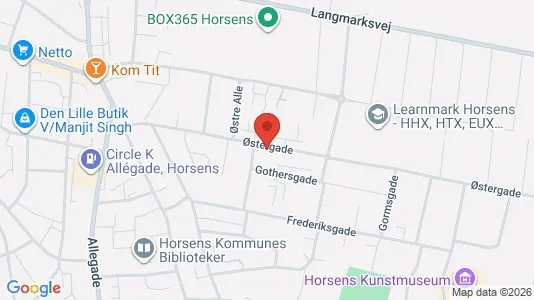 Lejligheder til salg i Horsens - kort over placeringen