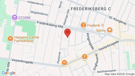 Lejligheder til salg i Frederiksberg C - kort over placeringen