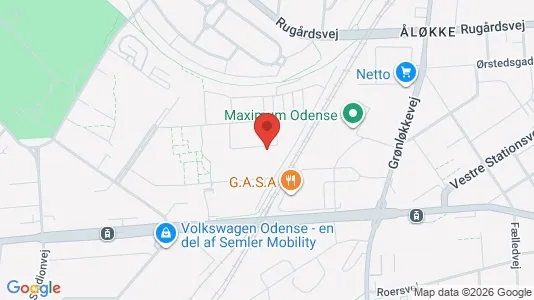 Lejligheder til leje i Odense V - kort over placeringen