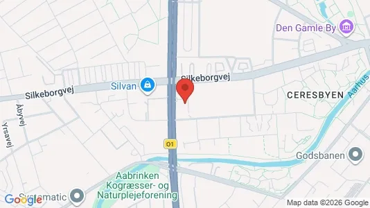 Lejligheder til salg i Århus C - kort over placeringen