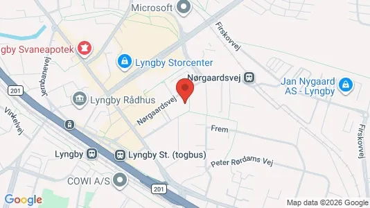 Lejligheder til salg i Kongens Lyngby - kort over placeringen