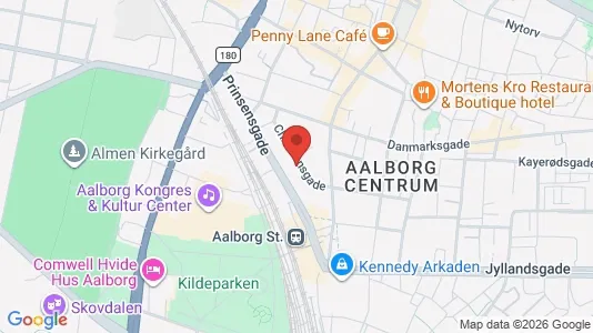 Lejligheder til leje i Aalborg Centrum - kort over placeringen