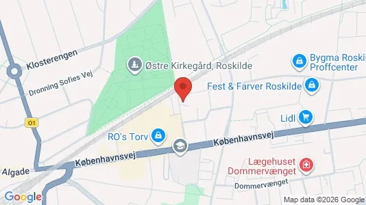 Lejligheder til salg i Roskilde - kort over placeringen