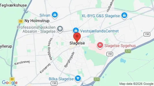 Lejligheder til salg i Slagelse - kort over placeringen