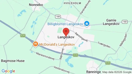 Lejligheder til leje i Langeskov - kort over placeringen