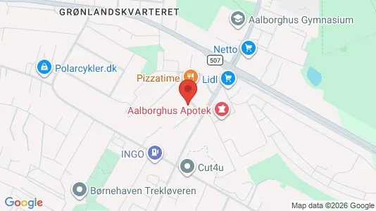 Lejligheder til leje i Aalborg SØ - kort over placeringen