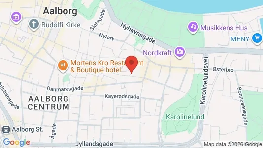 Lejligheder til salg i Aalborg Centrum - kort over placeringen