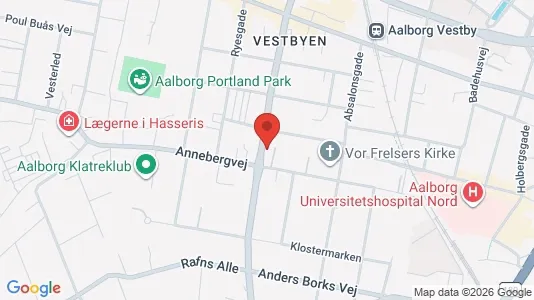 Lejligheder til leje i Aalborg Centrum - kort over placeringen