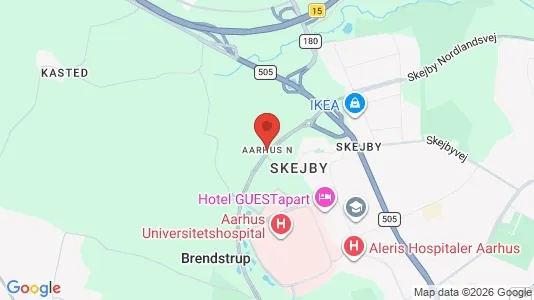 Lejligheder til leje i Århus N - kort over placeringen
