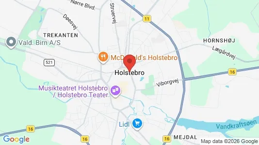 Lejligheder til leje i Holstebro - kort over placeringen