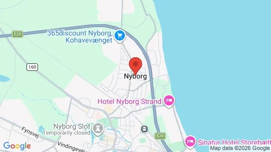 Lejligheder til leje i Nyborg - kort over placeringen