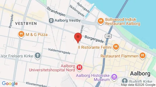 Lejligheder til leje i Aalborg Centrum - kort over placeringen