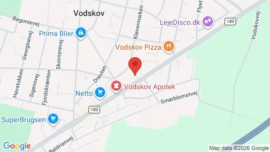 Lejligheder til leje i Vodskov - kort over placeringen