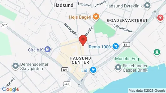 Lejligheder til leje i Hadsund - kort over placeringen