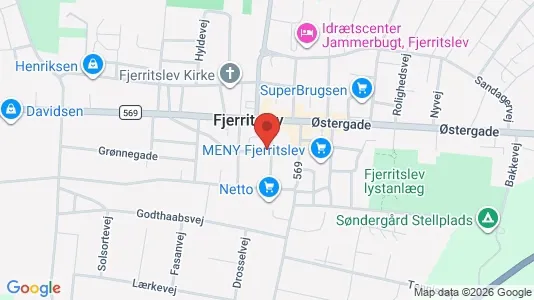 Lejligheder til leje i Fjerritslev - kort over placeringen