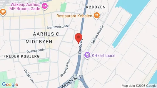 Lejligheder til salg i Århus C - kort over placeringen