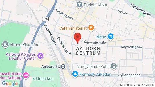 Lejligheder til leje i Aalborg Centrum - kort over placeringen