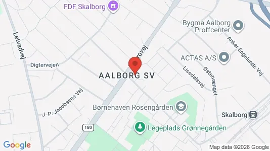 Lejligheder til leje i Aalborg SV - kort over placeringen