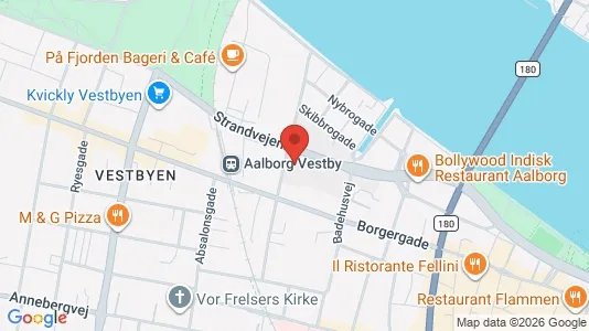 Lejligheder til leje i Aalborg Centrum - kort over placeringen