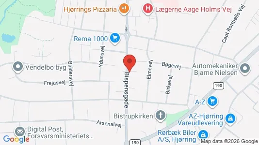 Lejligheder til leje i Hjørring - kort over placeringen