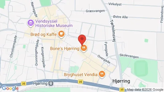 Lejligheder til leje i Hjørring - kort over placeringen