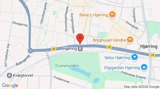 Lejligheder til leje i Hjørring - kort over placeringen