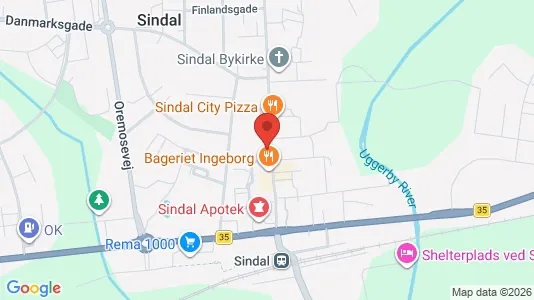 Lejligheder til leje i Sindal - kort over placeringen