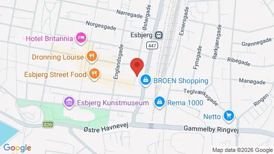 Lejligheder til leje i Esbjerg Centrum - kort over placeringen