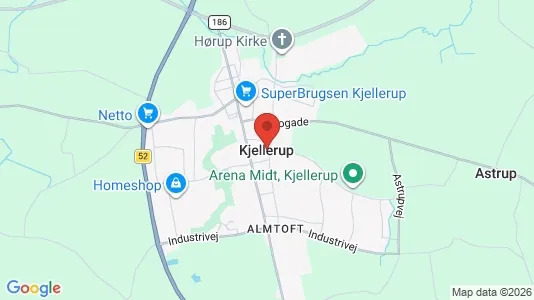Lejligheder til leje i Kjellerup - kort over placeringen