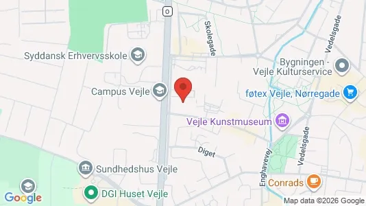 Lejligheder til leje i Vejle Centrum - kort over placeringen