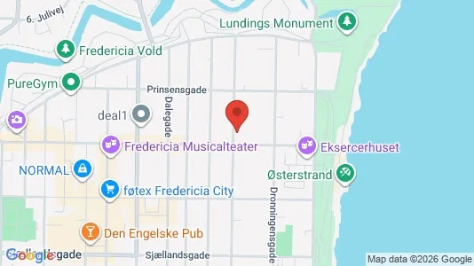 Lejligheder til leje i Fredericia - kort over placeringen