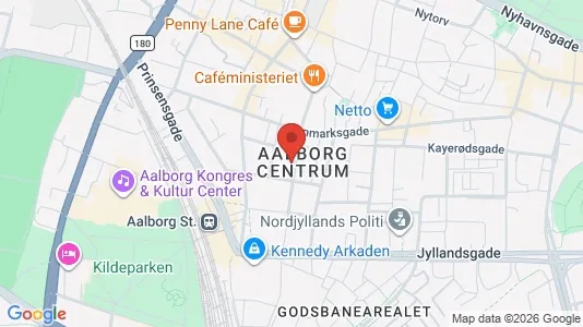 Lejligheder til leje i Aalborg Centrum - kort over placeringen