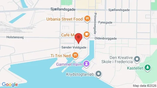 Lejligheder til leje i Fredericia - kort over placeringen