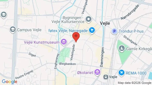 Lejligheder til salg i Vejle Centrum - kort over placeringen