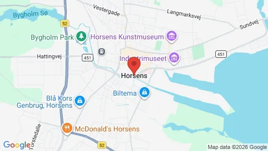 Lejligheder til leje i Horsens - kort over placeringen