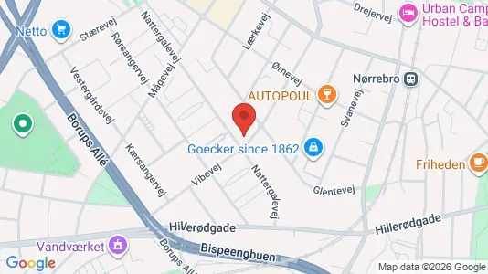 Lejligheder til salg i København NV - kort over placeringen
