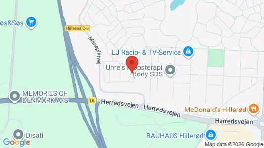 Lejligheder til salg i Hillerød - kort over placeringen