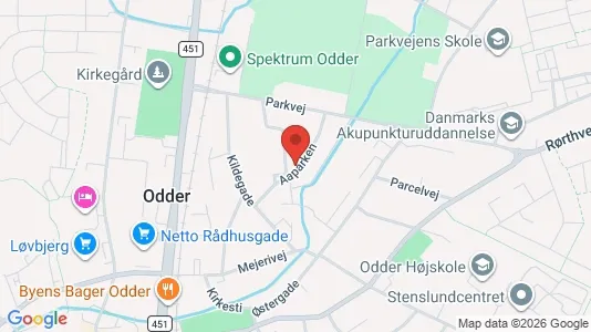 Lejligheder til salg i Odder - kort over placeringen