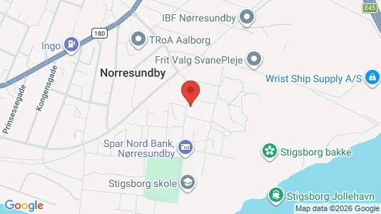 Lejligheder til leje i Nørresundby - kort over placeringen