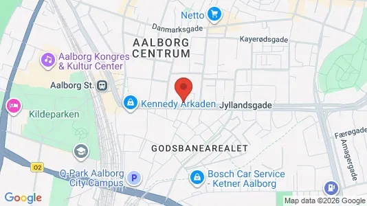 Lejligheder til salg i Aalborg Centrum - kort over placeringen