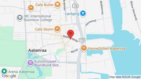 Lejligheder til salg i Aabenraa - kort over placeringen